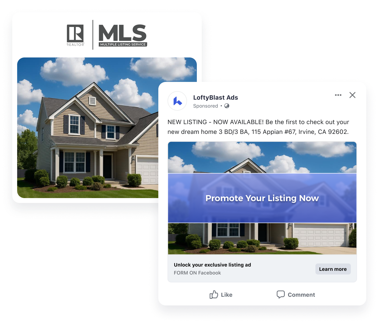 Dynamic Listing Ads — Facebook carousel ads from your MLS feed